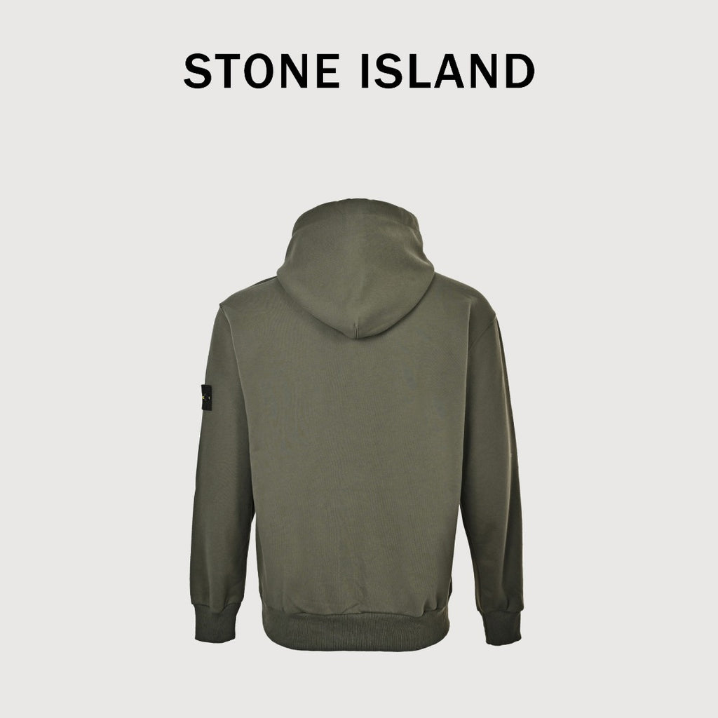 Stone Island Sleeve Badge Logo Hoodie — Olive