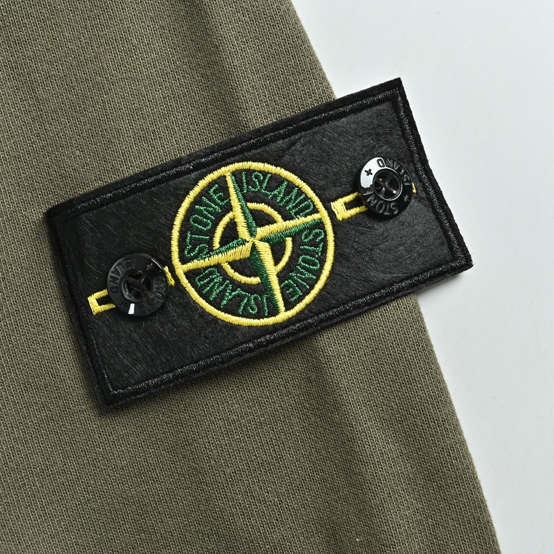 Stone Island Sleeve Badge Logo Hoodie — Olive