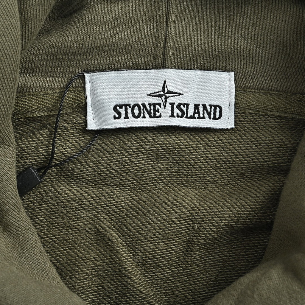 Stone Island Sleeve Badge Logo Hoodie — Olive