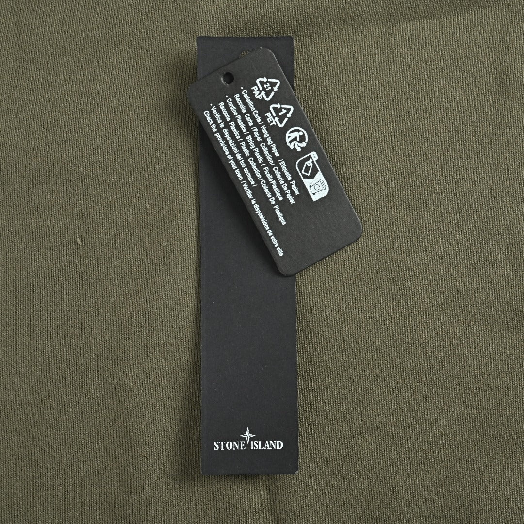 Stone Island Sleeve Badge Logo Hoodie — Olive