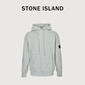 Stone Island Sleeve Badge Logo Hoodie — Light Grey Marl