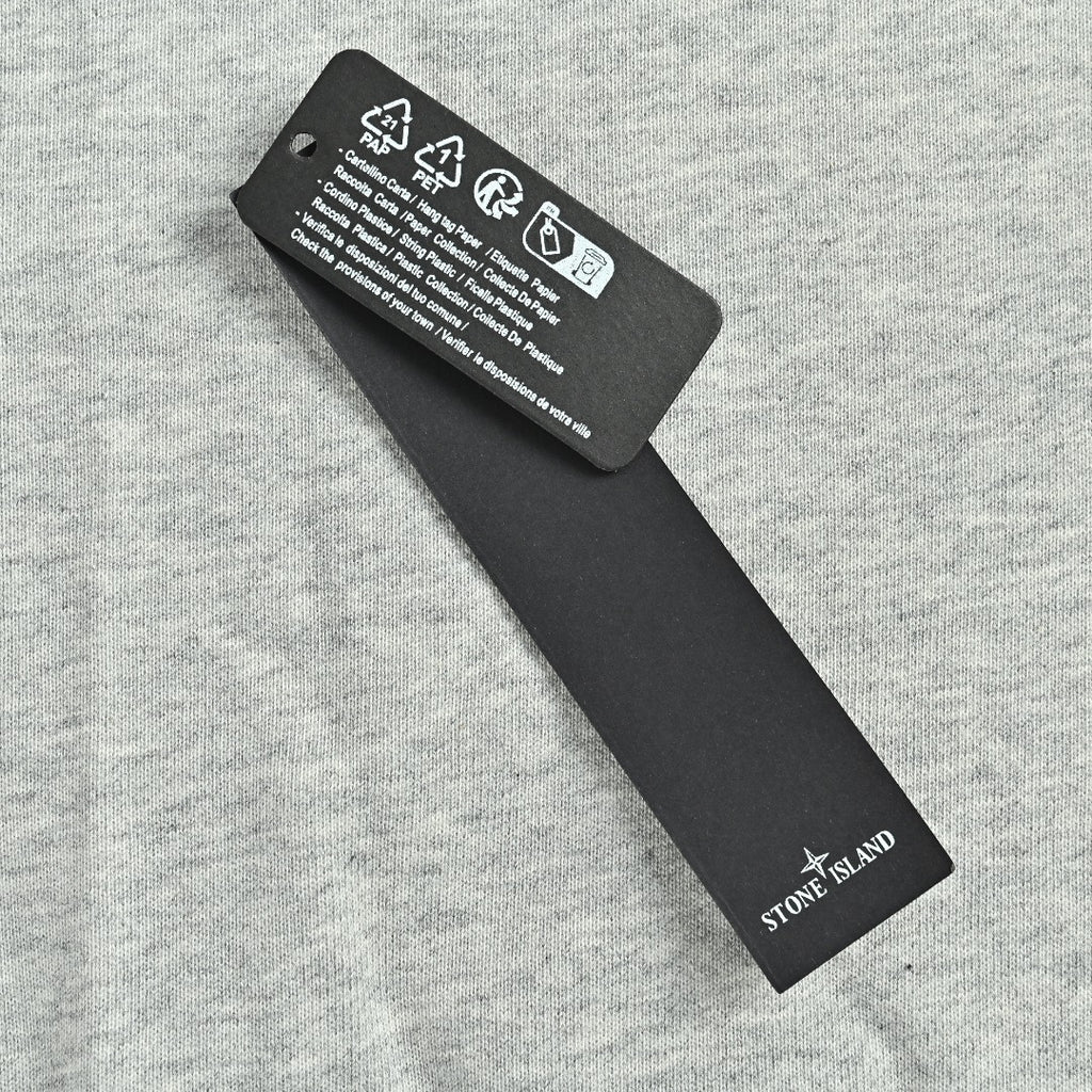 Stone Island Sleeve Badge Logo Hoodie — Light Grey Marl