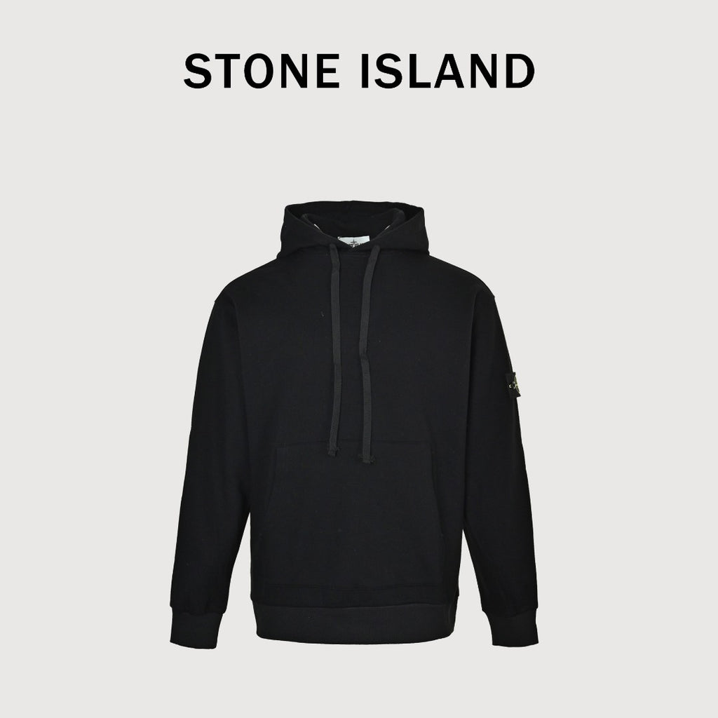 Stone Island Sleeve Badge Logo Hoodie — Black