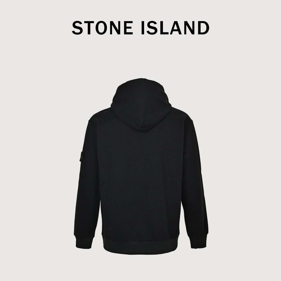 Stone Island Sleeve Badge Logo Hoodie — Black