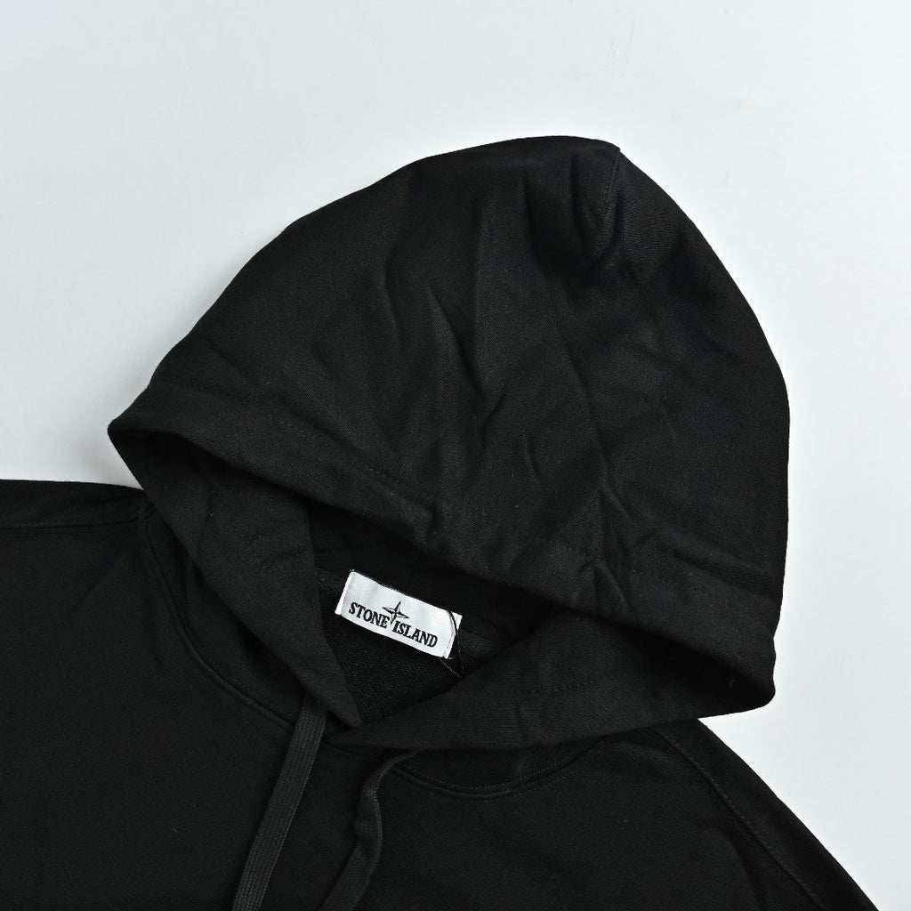 Stone Island Sleeve Badge Logo Hoodie — Black