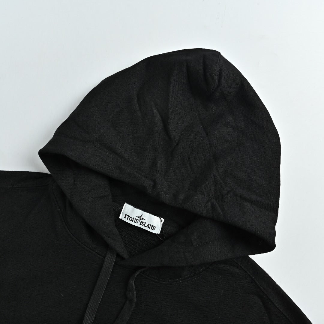 Stone Island Sleeve Badge Logo Hoodie — Black