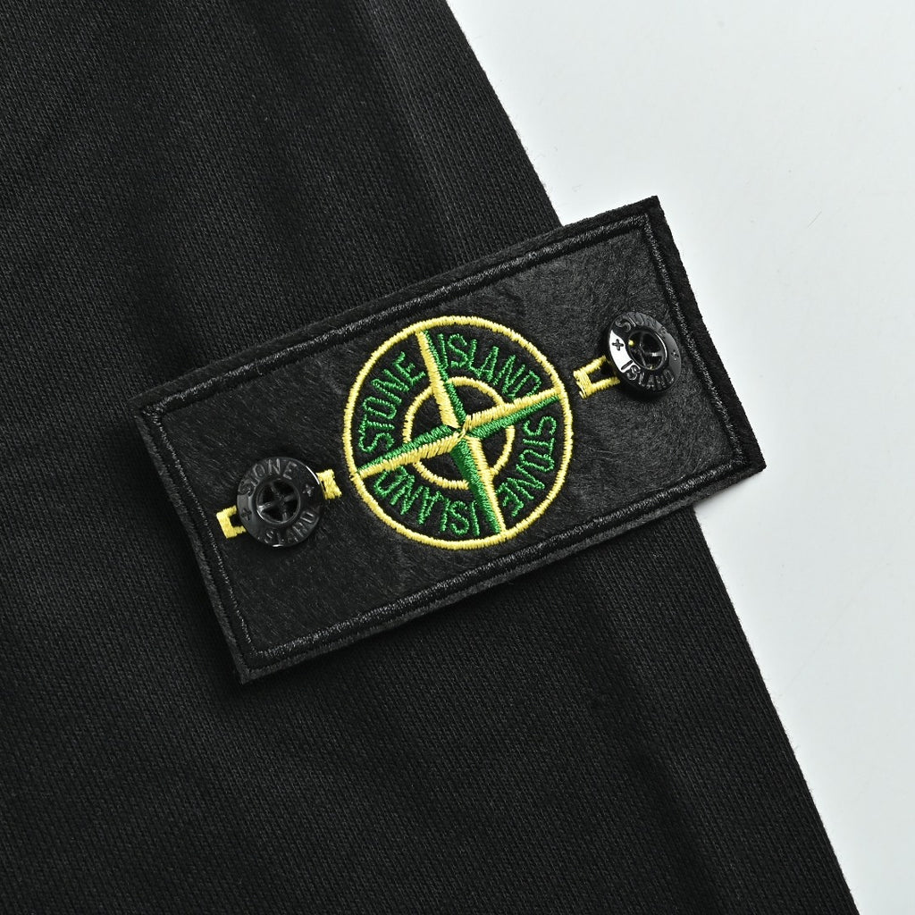 Stone Island Sleeve Badge Logo Hoodie — Black