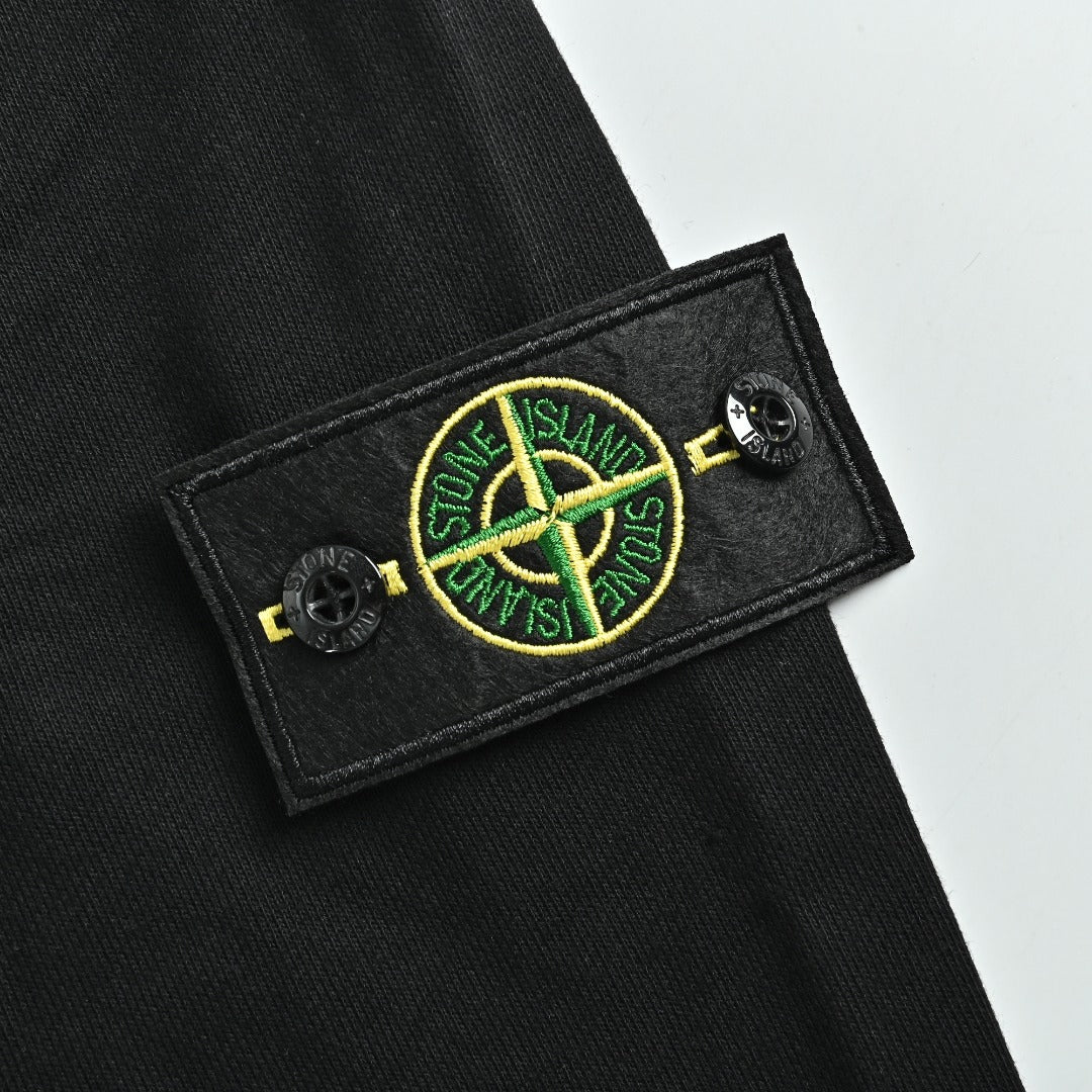 Stone Island Sleeve Badge Logo Hoodie — Black