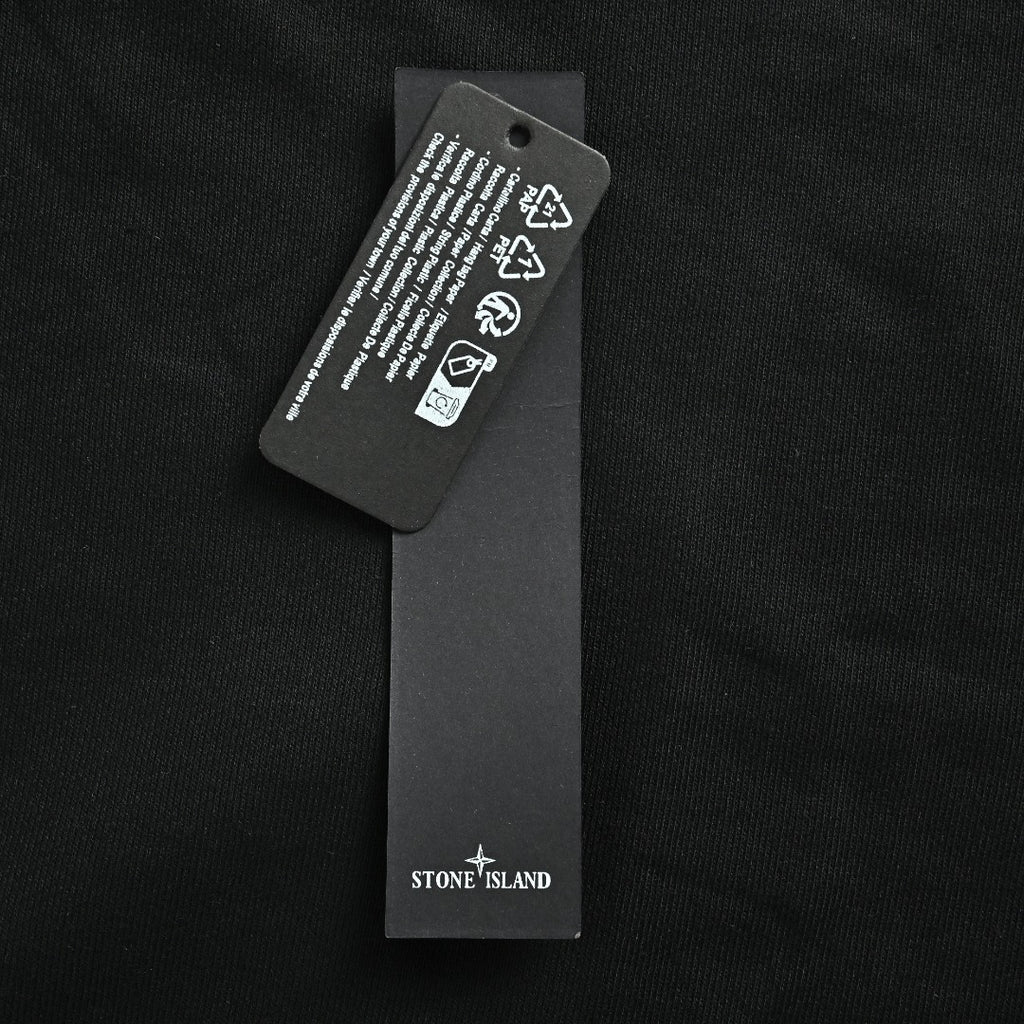 Stone Island Sleeve Badge Logo Hoodie — Black