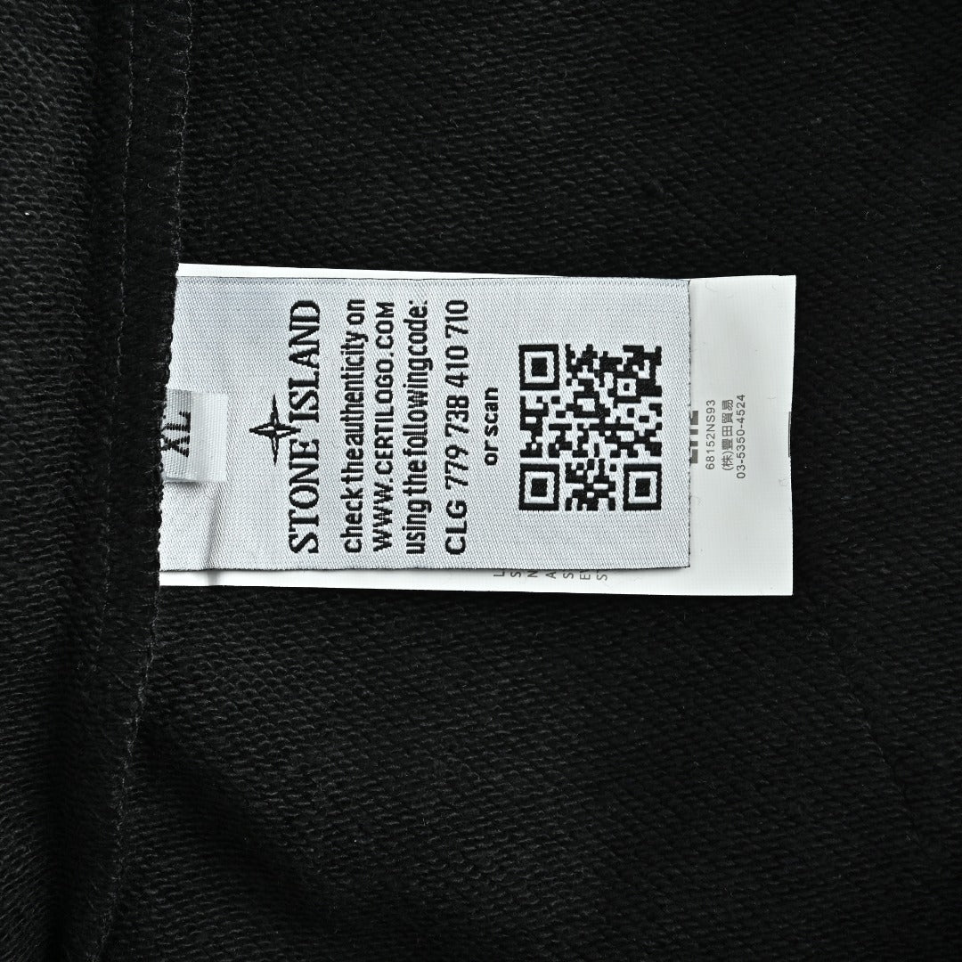 Stone Island Sleeve Badge Logo Hoodie — Black