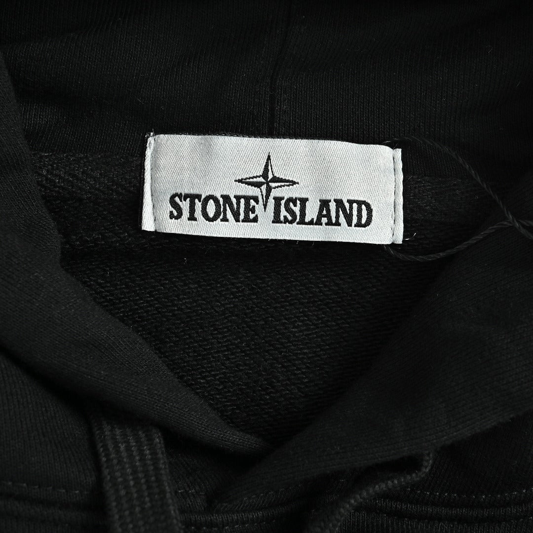 Stone Island Sleeve Badge Logo Hoodie — Black