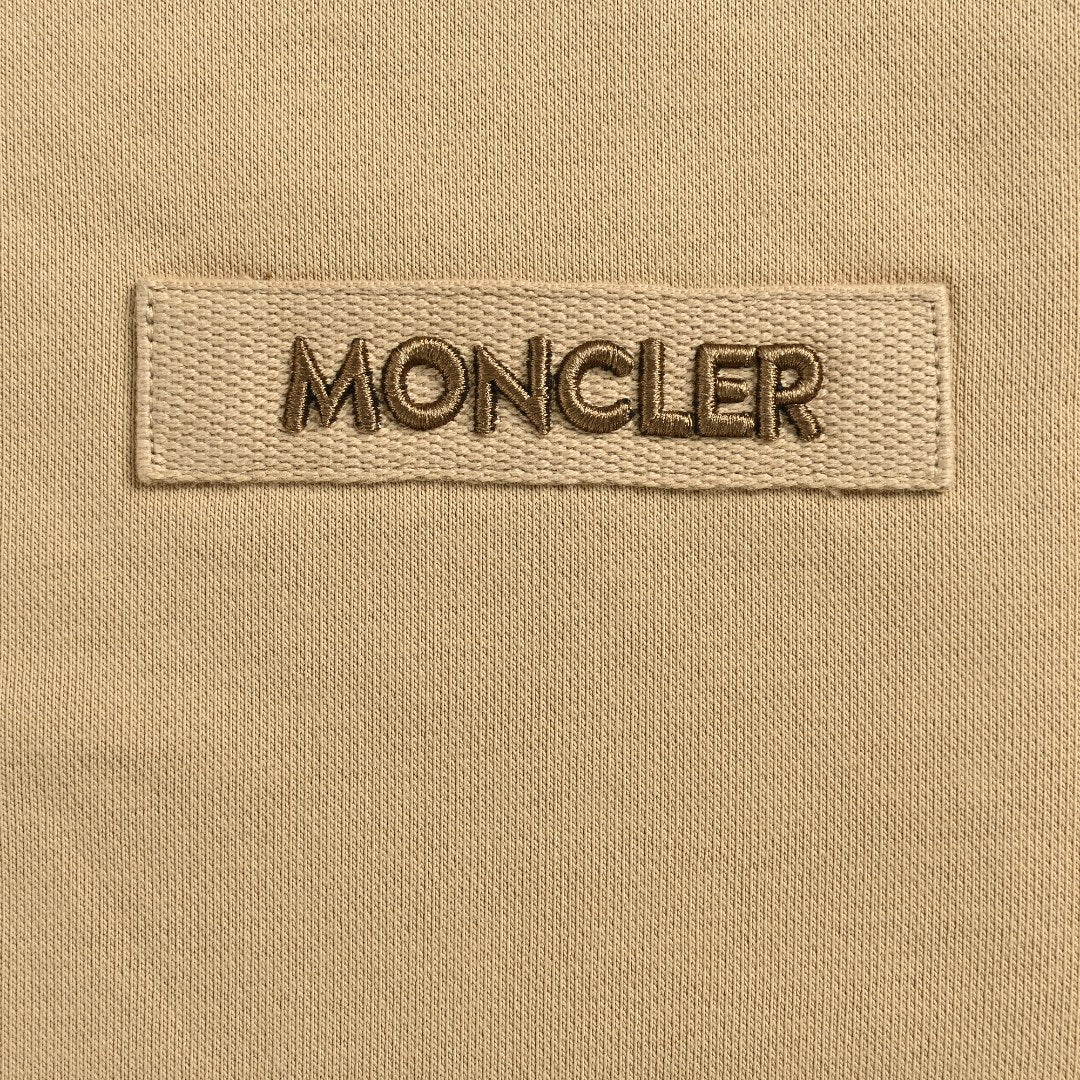 Moncler MC Tri-Color Rope Trim Zip-Up Hoodie Jacket — Camel