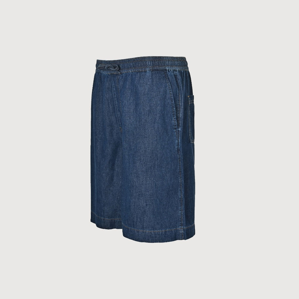 Loewe Embroidered Patch Pocket Denim Shorts — Mid Blue