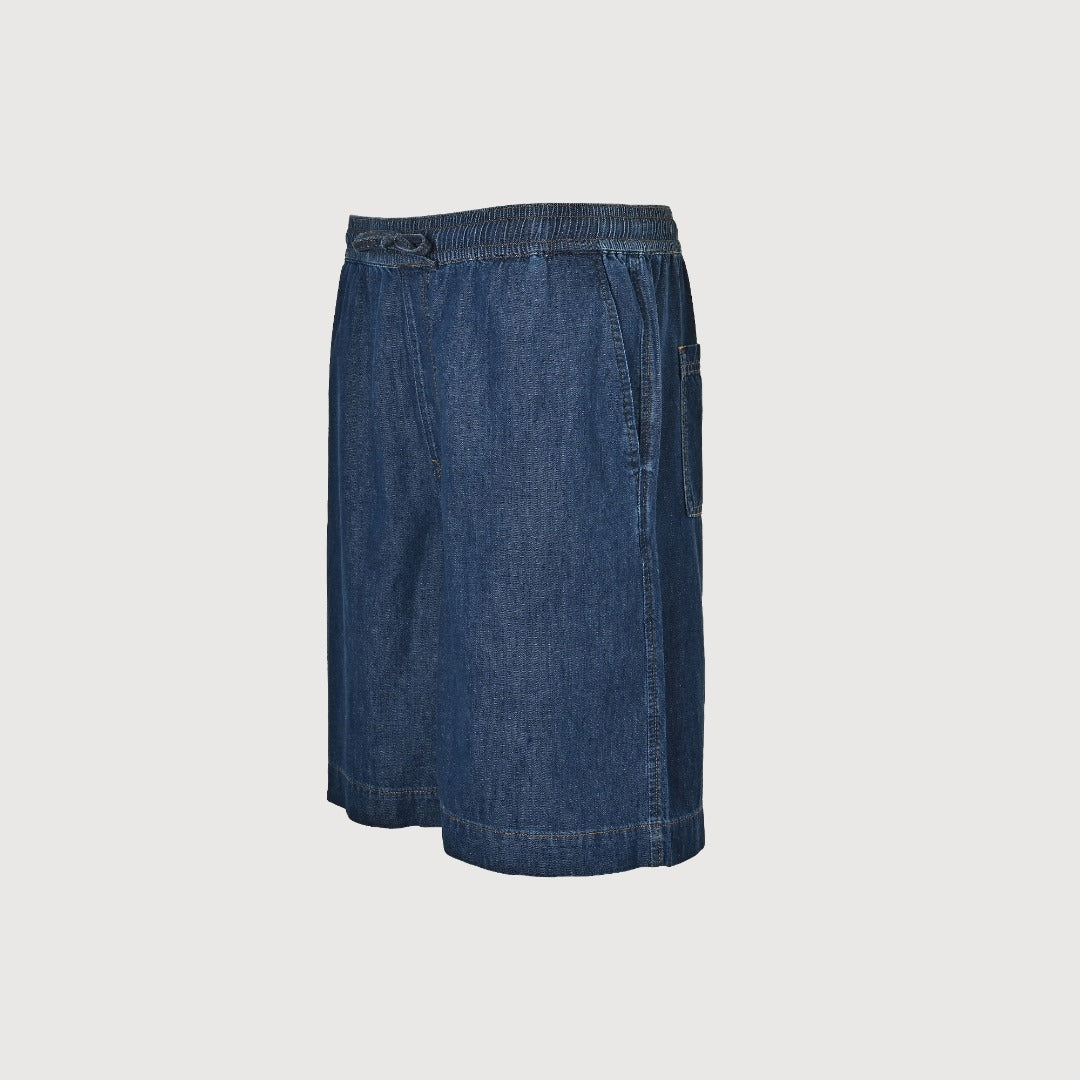 Loewe Embroidered Patch Pocket Denim Shorts — Mid Blue