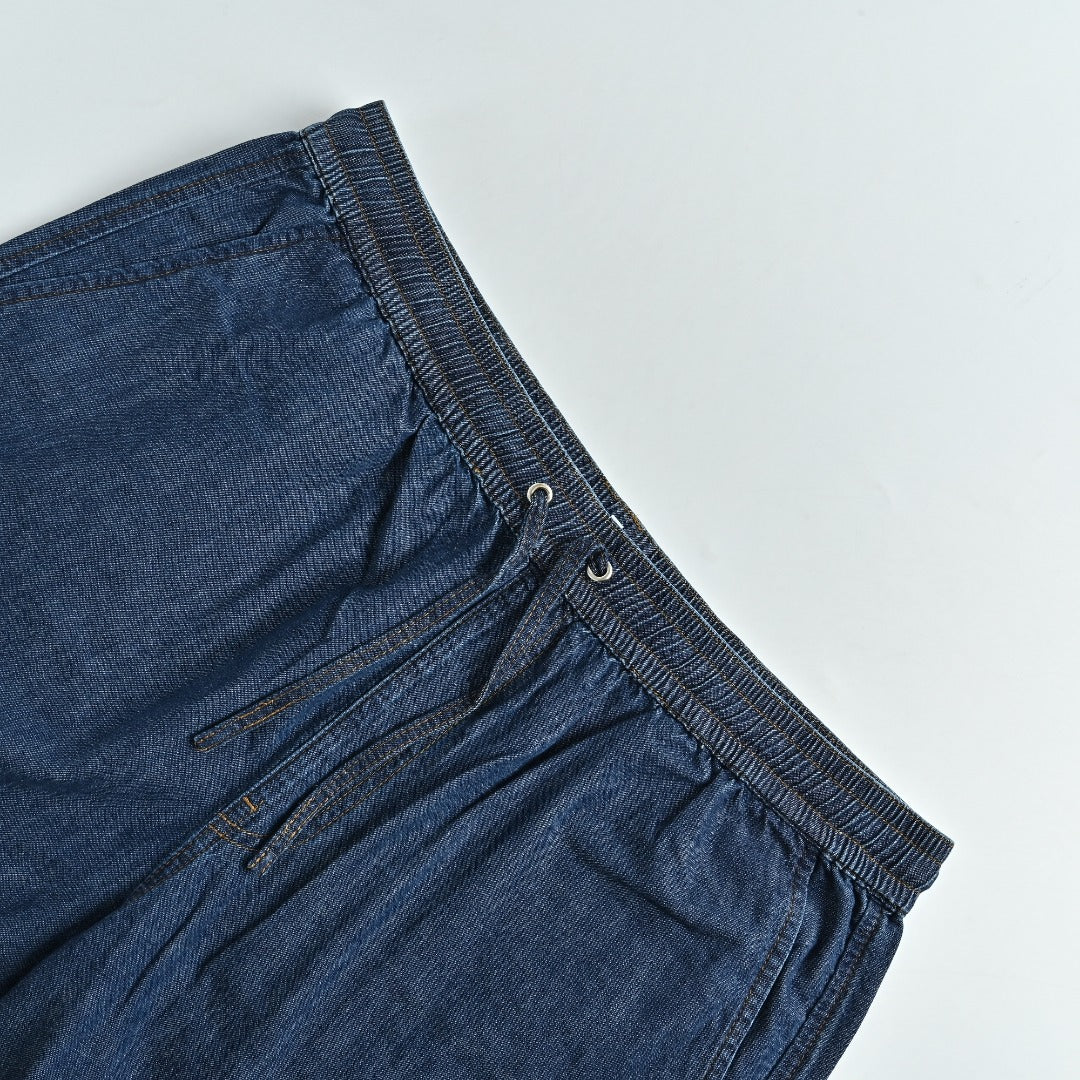 Loewe Embroidered Patch Pocket Denim Shorts — Mid Blue