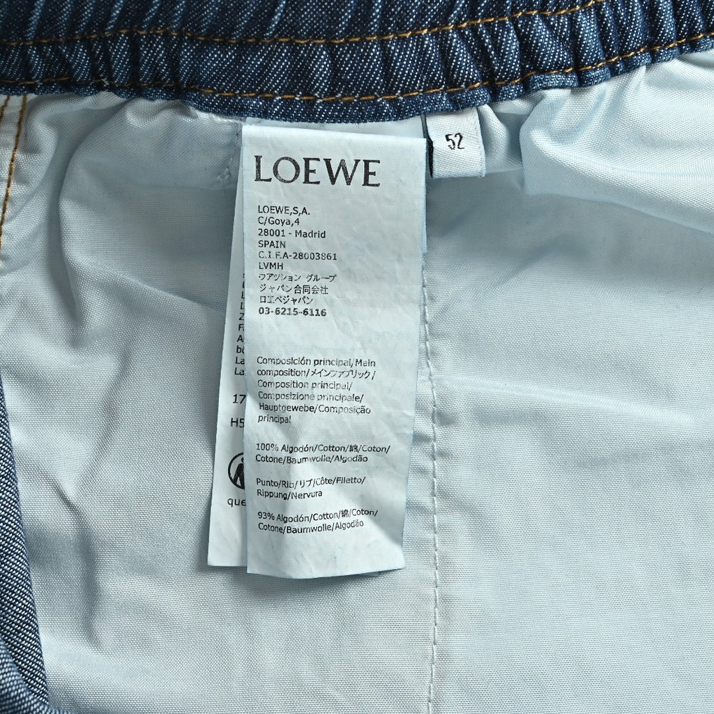 Loewe Embroidered Patch Pocket Denim Shorts — Mid Blue