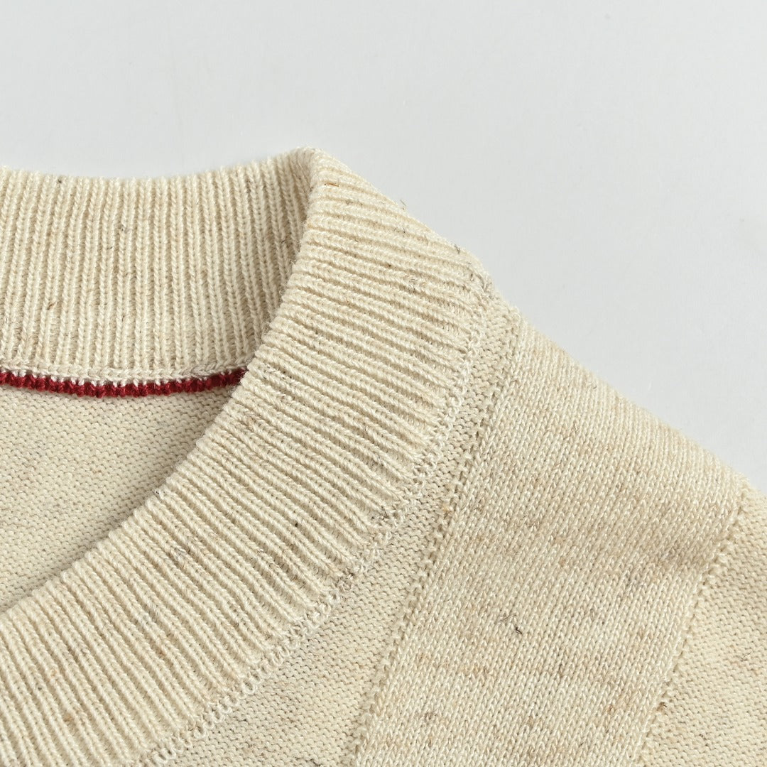 Brunello Cucinelli BC Two-Tone Button Ribbed Henley Knit Short-Sleeve T-Shirt — Ivory