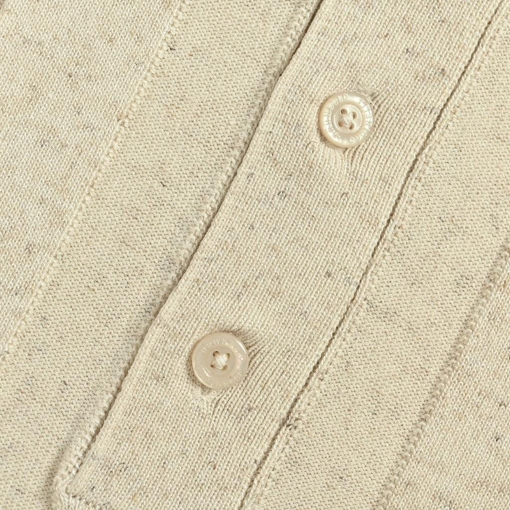 Brunello Cucinelli BC Two-Tone Button Ribbed Henley Knit Short-Sleeve T-Shirt — Ivory