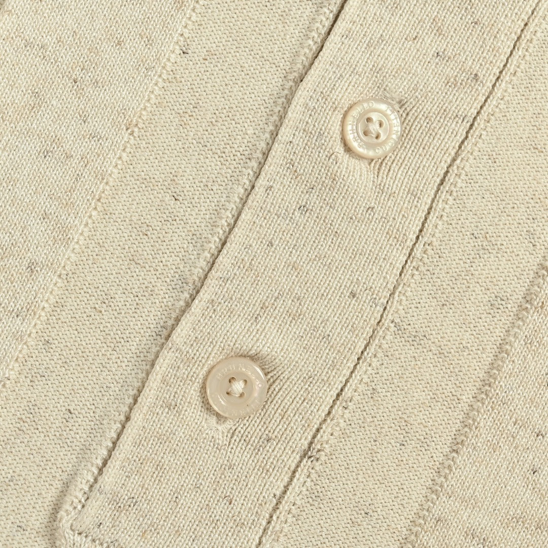 Brunello Cucinelli BC Two-Tone Button Ribbed Henley Knit Short-Sleeve T-Shirt — Ivory