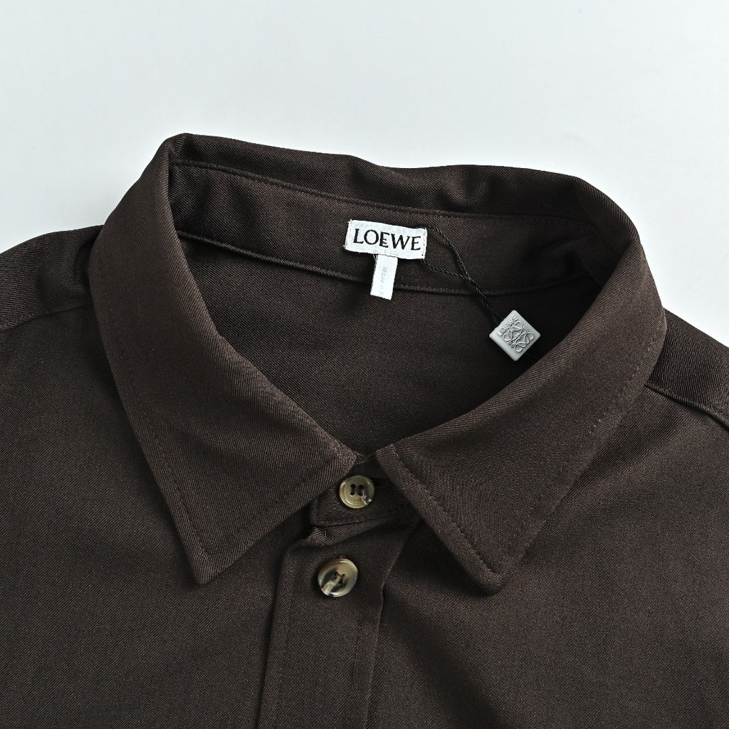 Loewe Embroidered Varsity Jacket — Dark Brown