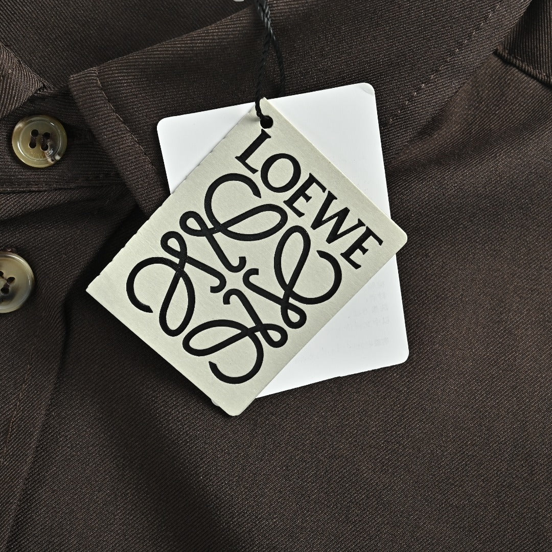 Loewe Embroidered Varsity Jacket — Dark Brown