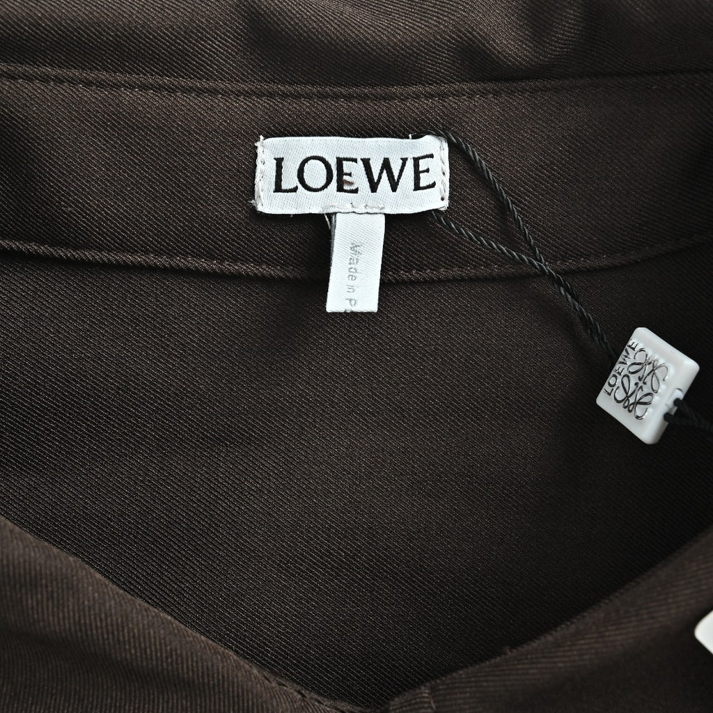 Loewe Embroidered Varsity Jacket — Dark Brown