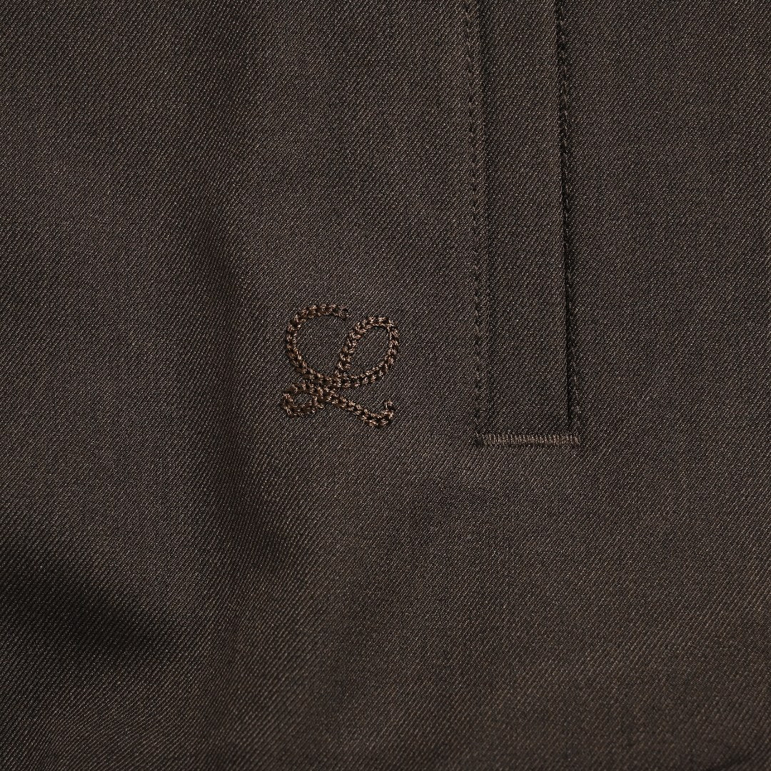 Loewe Embroidered Varsity Jacket — Dark Brown