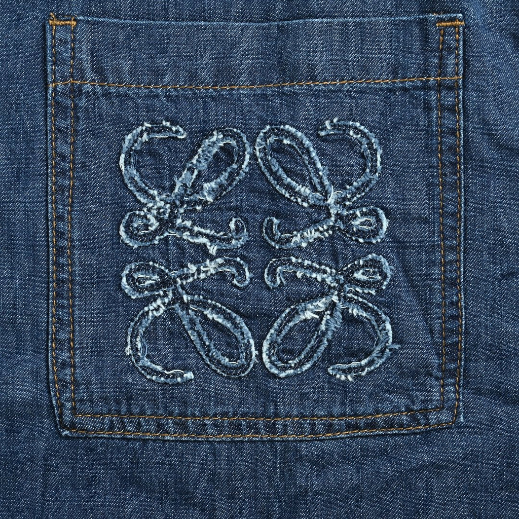 Loewe Embroidered Patch Pocket Denim Jacket — Dark Indigo