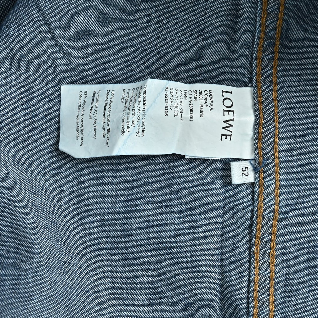 Loewe Embroidered Patch Pocket Denim Jacket — Dark Indigo
