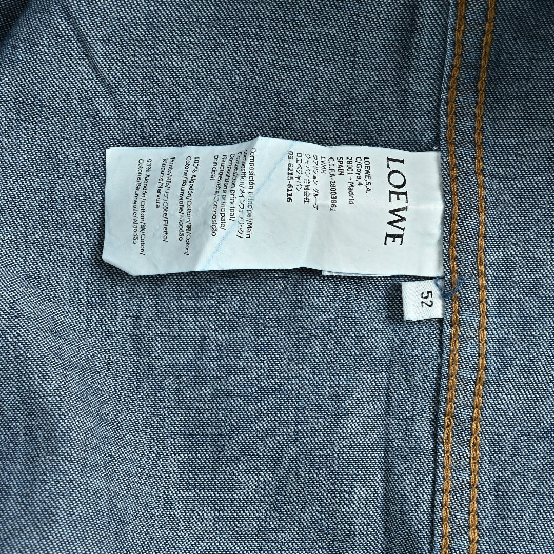 Loewe Embroidered Patch Pocket Denim Jacket — Dark Indigo