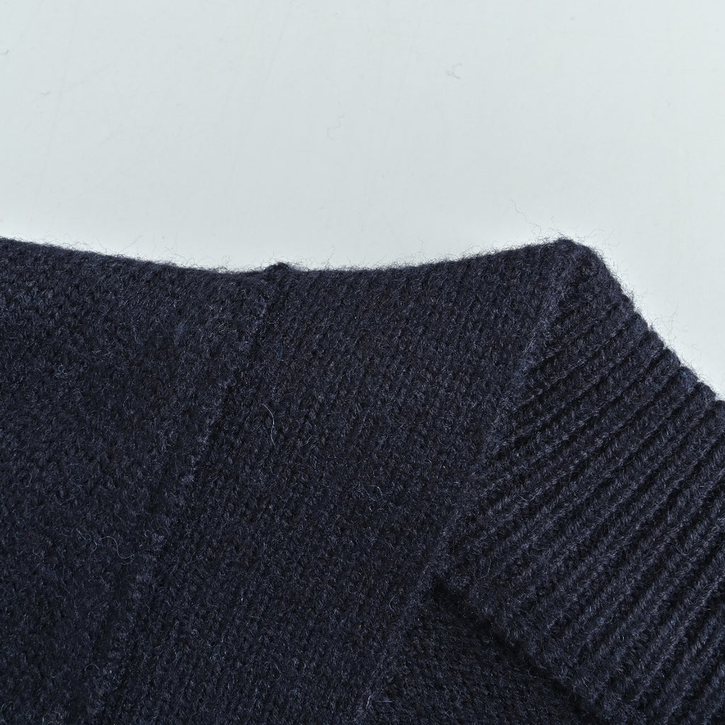 Ami Paris Heart Jacquard Knit Cardigan — Navy