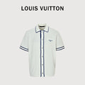 Louis Vuitton LV Waffle-Texture Embroidered Short-Sleeve Shirt — White