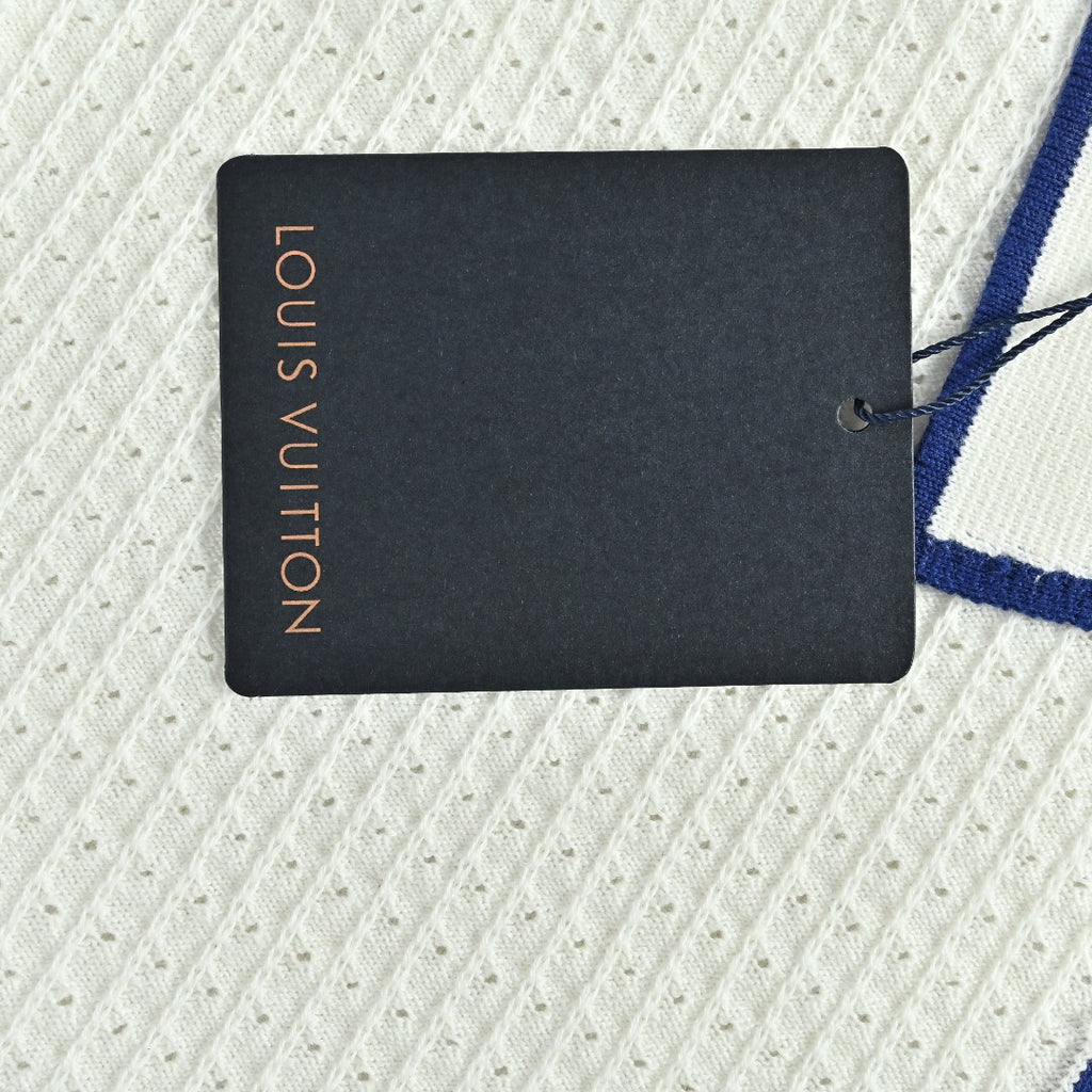 Louis Vuitton LV Waffle-Texture Embroidered Short-Sleeve Shirt — White