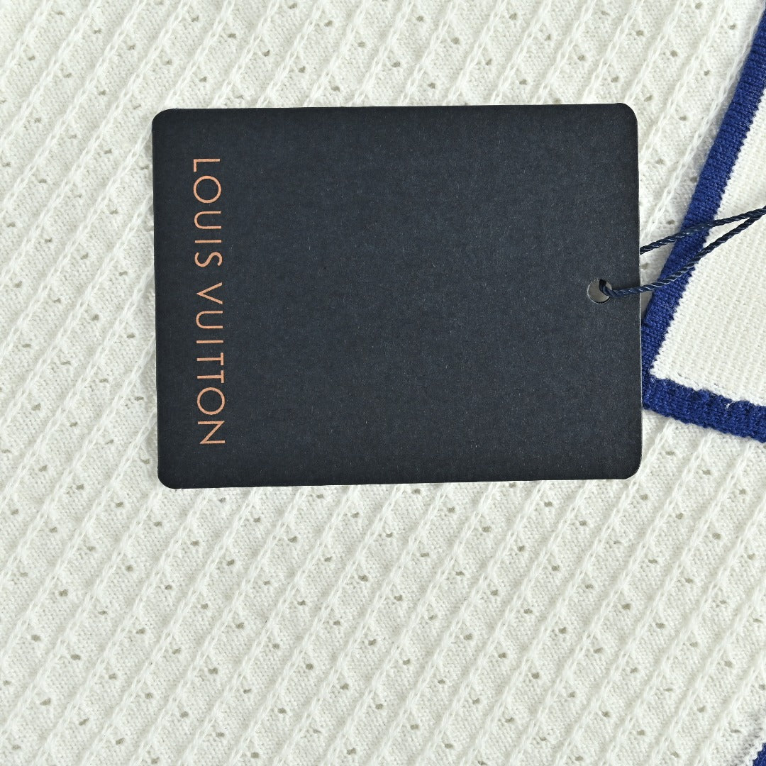 Louis Vuitton LV Waffle-Texture Embroidered Short-Sleeve Shirt — White