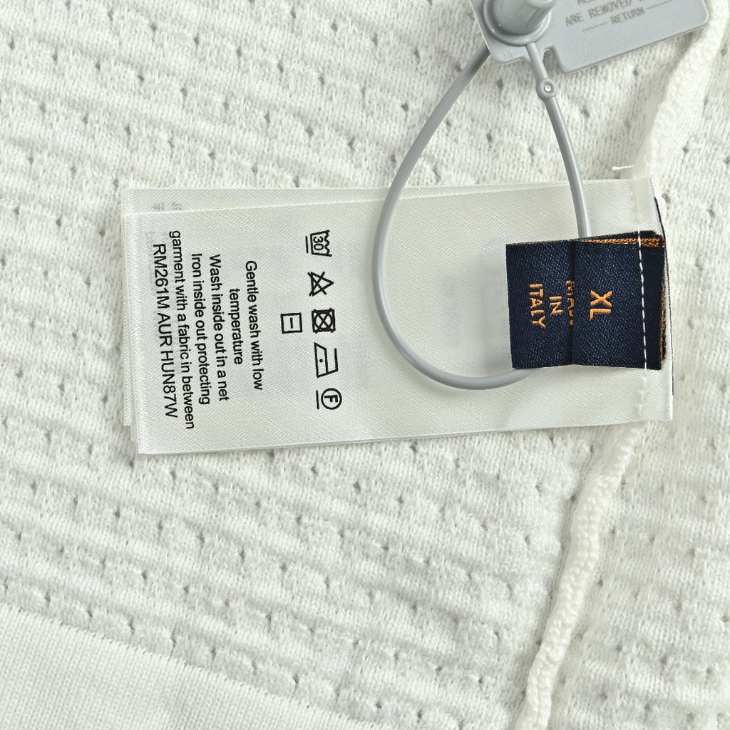 Louis Vuitton LV Waffle-Texture Embroidered Short-Sleeve Shirt — White