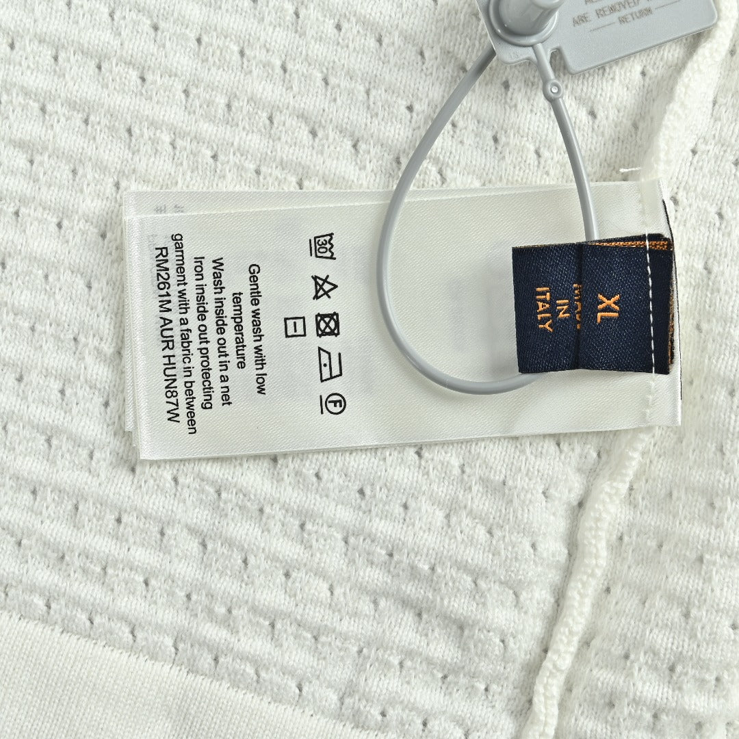 Louis Vuitton LV Waffle-Texture Embroidered Short-Sleeve Shirt — White