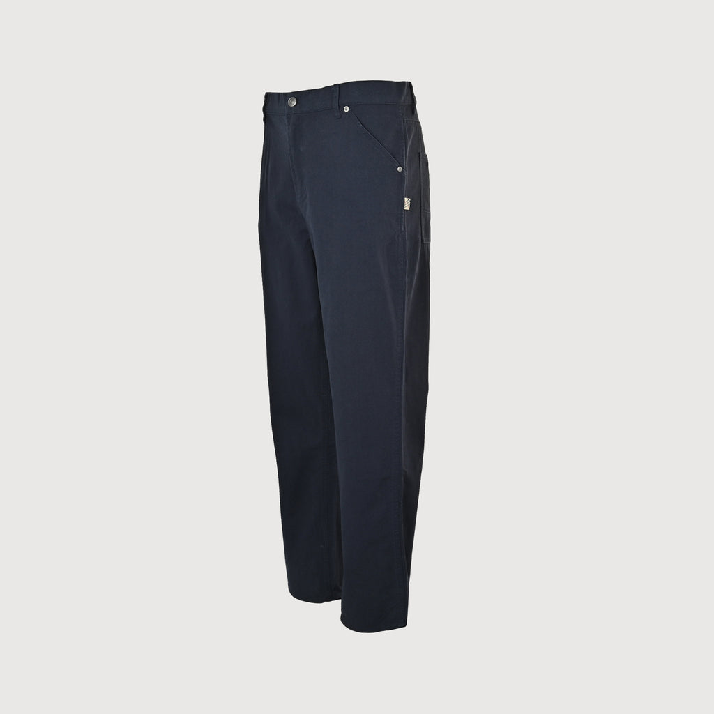 Burberry BBR Leather Back-Tab Cotton Cargo Trousers — Black