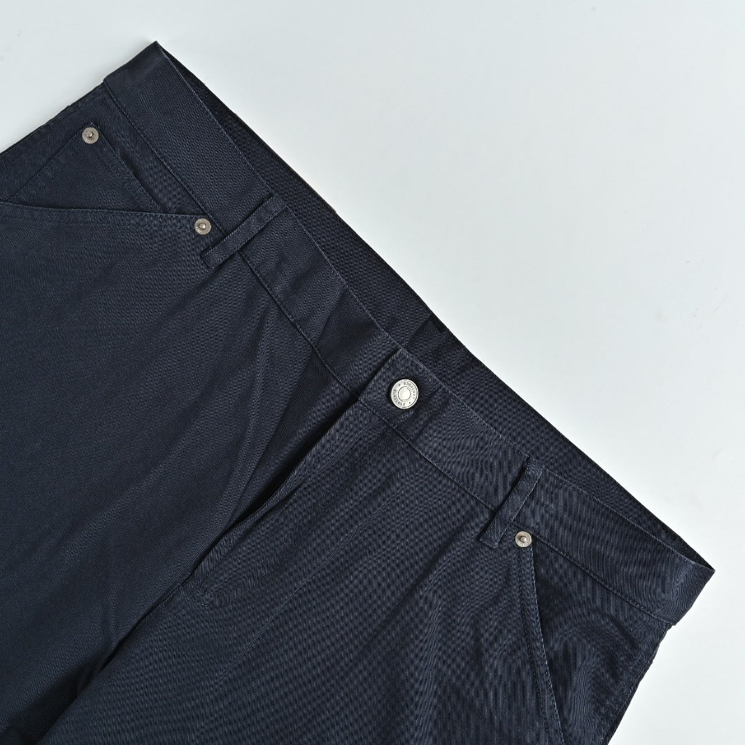 Burberry BBR Leather Back-Tab Cotton Cargo Trousers — Black