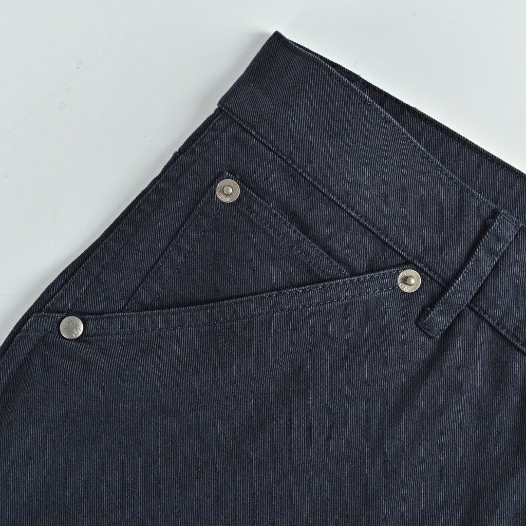 Burberry BBR Leather Back-Tab Cotton Cargo Trousers — Black