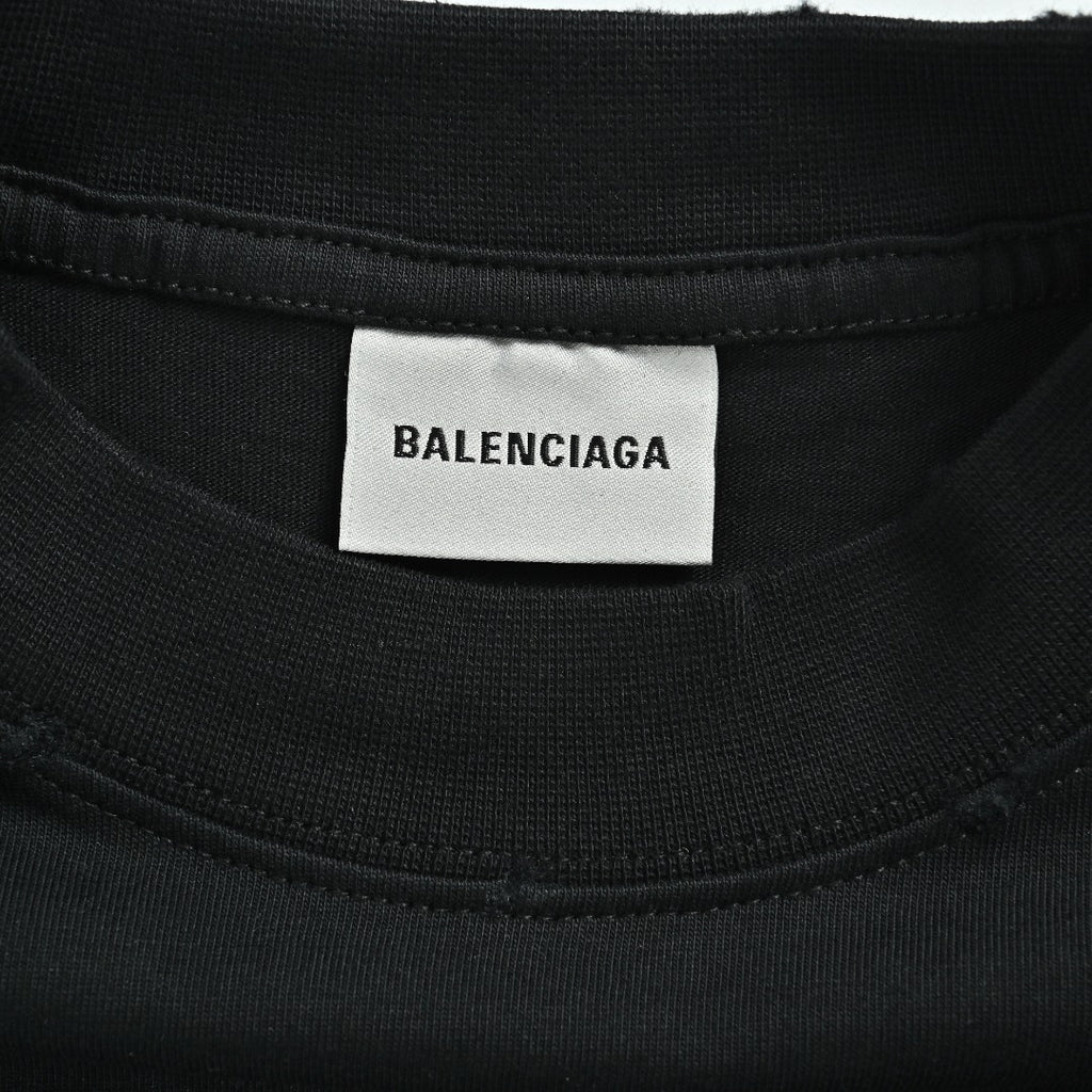 Balenciaga BLCG Euphoria Portrait Collaboration Short-Sleeve T-Shirt — Black