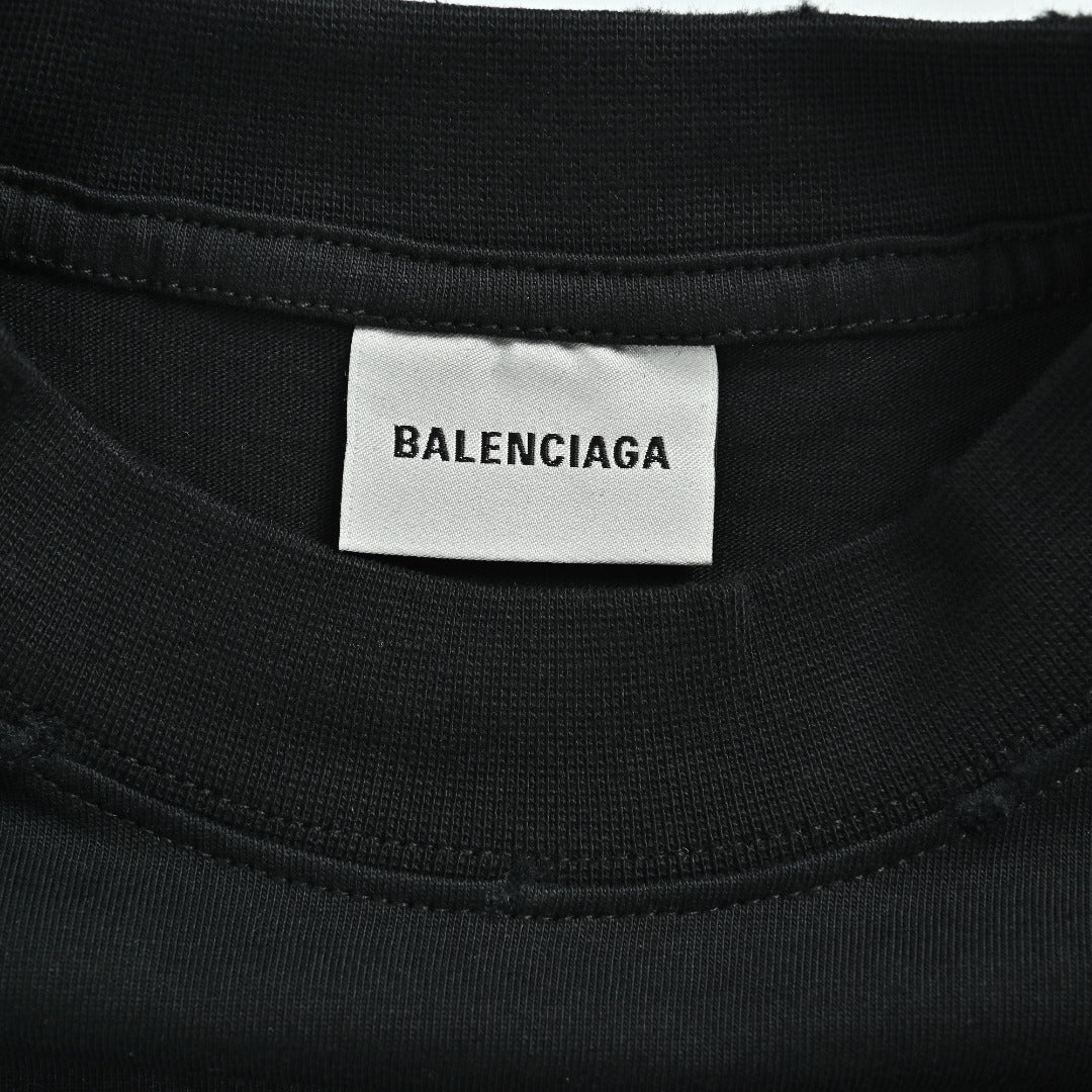 Balenciaga BLCG Euphoria Portrait Collaboration Short-Sleeve T-Shirt — Black