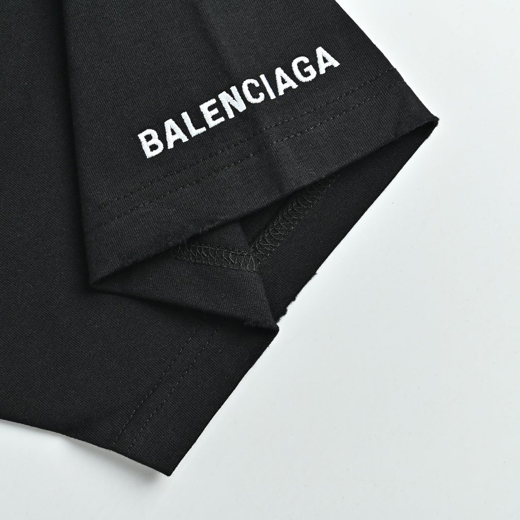 Balenciaga BLCG Euphoria Portrait Collaboration Short-Sleeve T-Shirt — Black