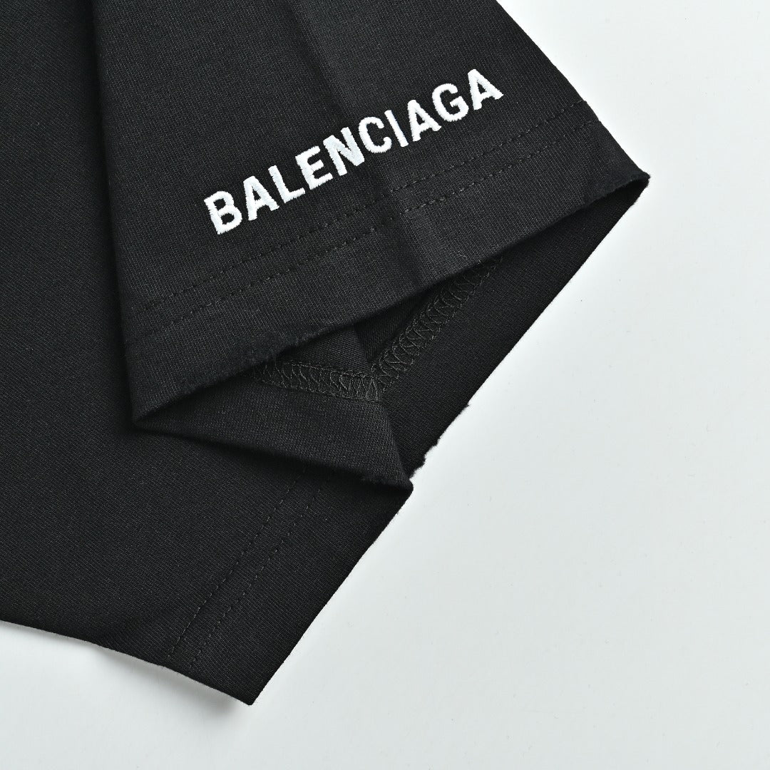 Balenciaga BLCG Euphoria Portrait Collaboration Short-Sleeve T-Shirt — Black