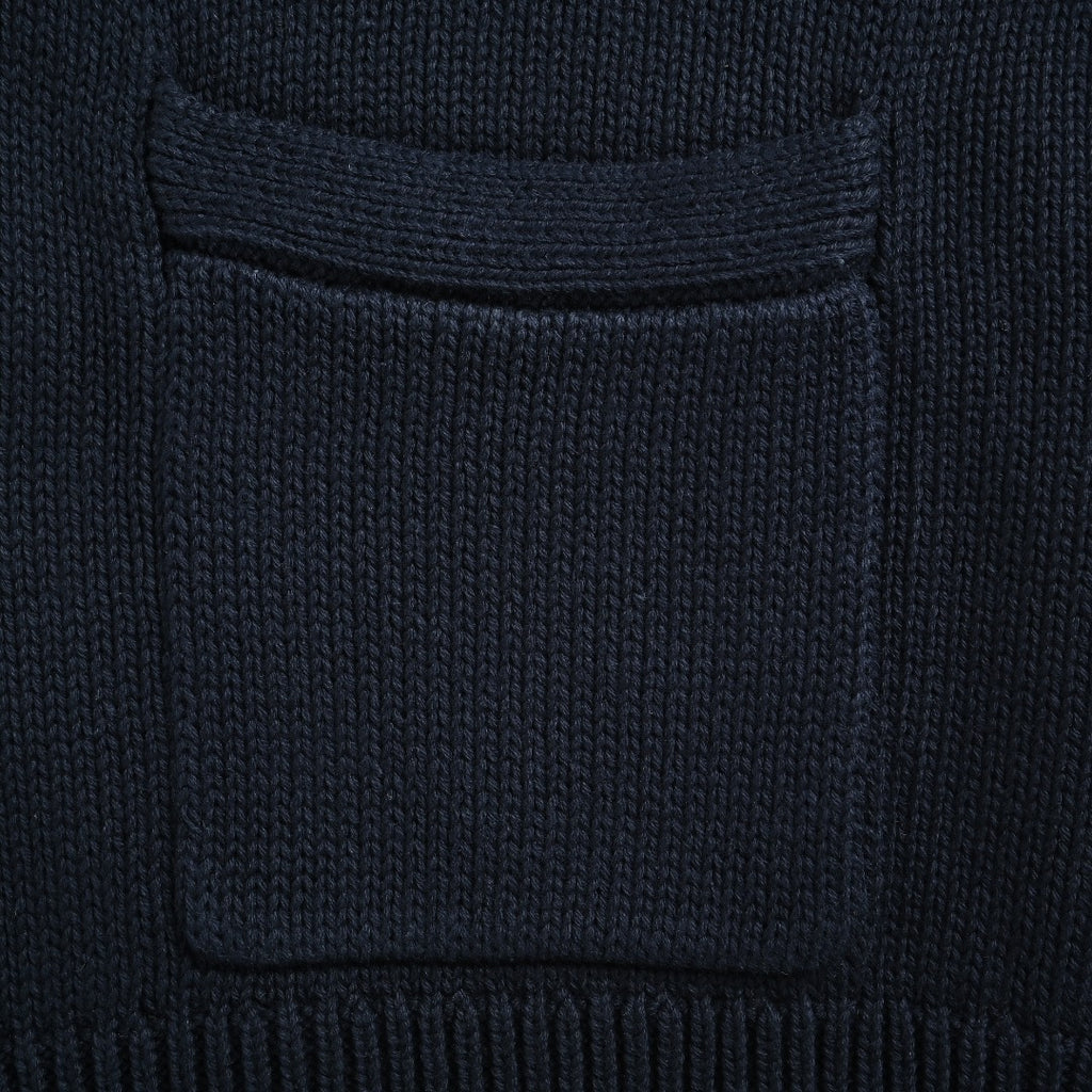 Ralph Lauren RL Polo Pony Embroidered Cotton Knit Cardigan — Navy