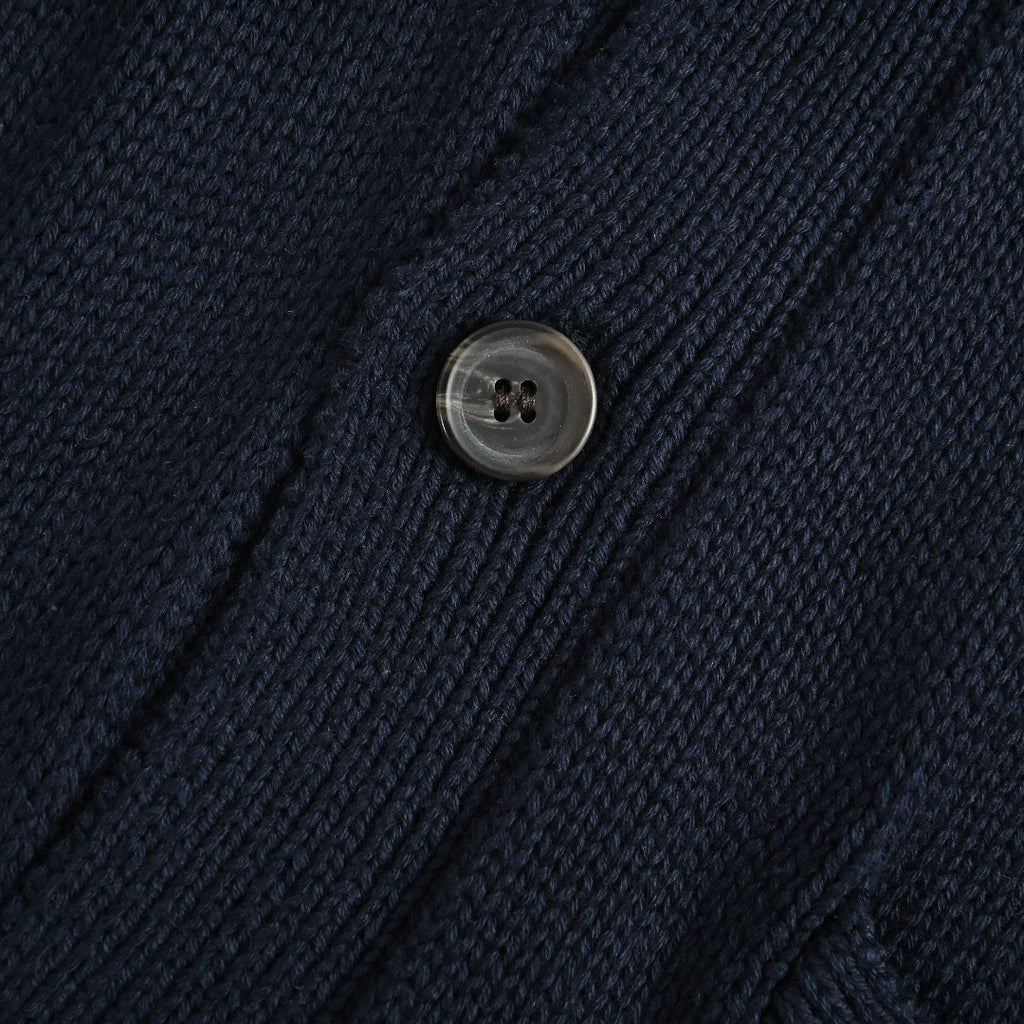 Ralph Lauren RL Polo Pony Embroidered Cotton Knit Cardigan — Navy