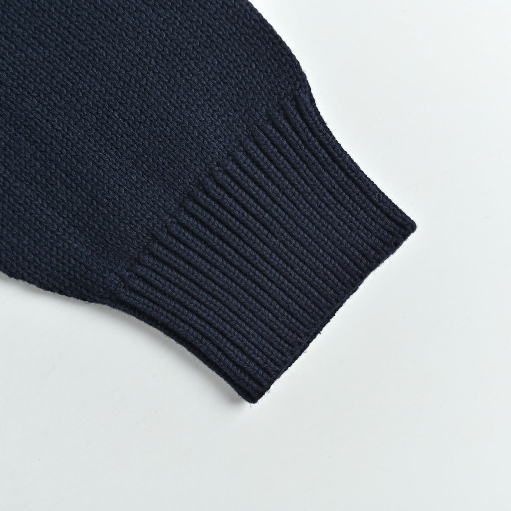 Ralph Lauren RL Polo Pony Embroidered Cotton Knit Cardigan — Navy