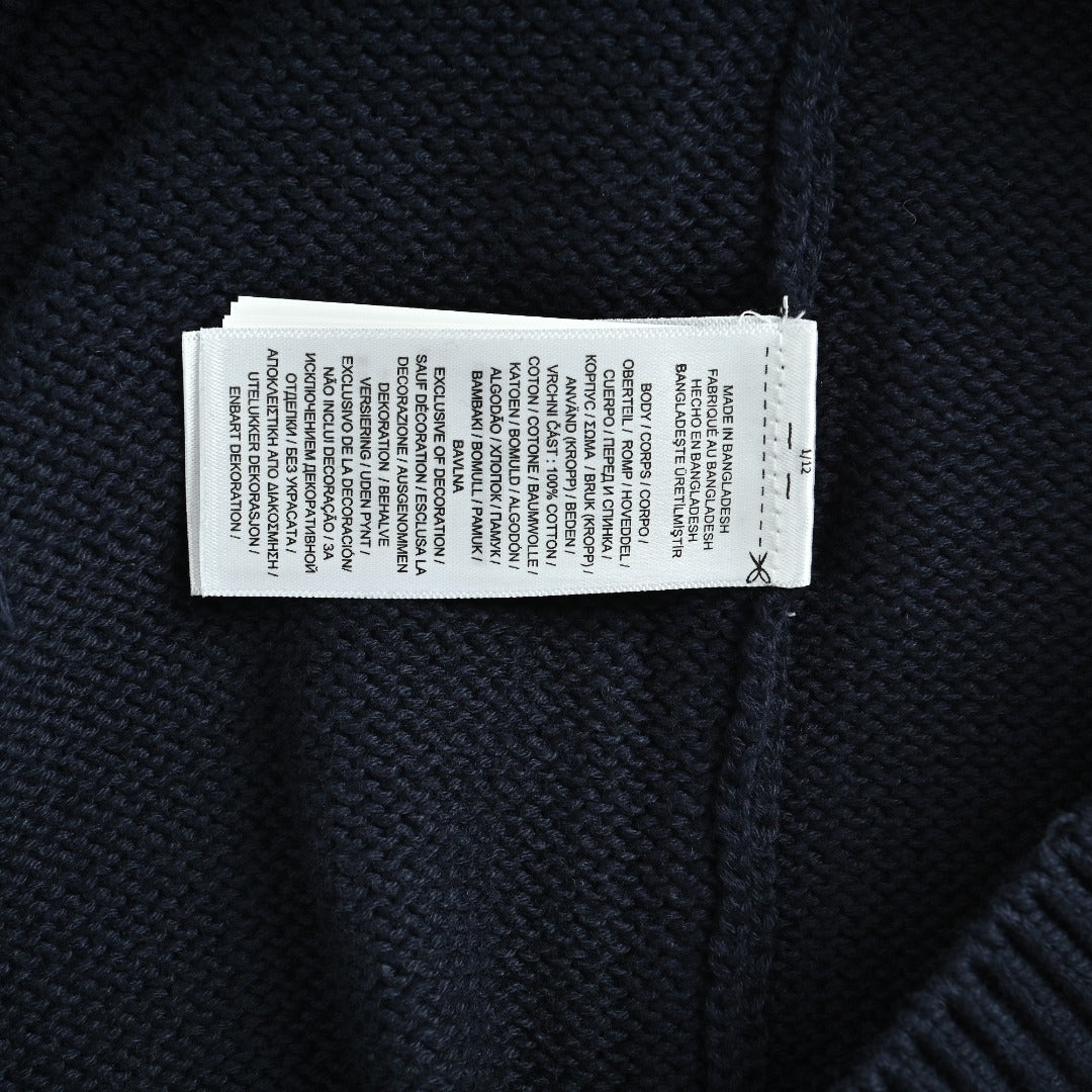 Ralph Lauren RL Polo Pony Embroidered Cotton Knit Cardigan — Navy