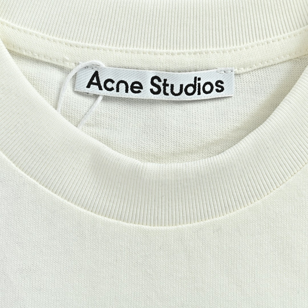 Acne Studios Blue Embroidered Knit Faux Two-Piece Long-Sleeve T-Shirt — White