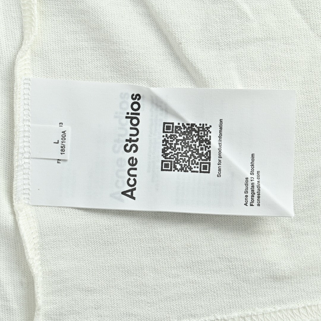 Acne Studios Blue Embroidered Knit Faux Two-Piece Long-Sleeve T-Shirt — White