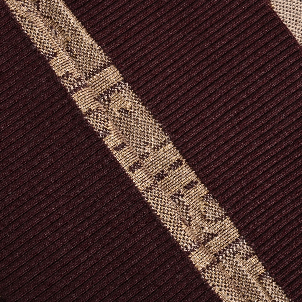 Dior CD Two-Tone All-Over Oblique Jacquard Cotton-Wool Blend Knit Sweater — Burgundy